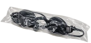 Patient eye protection goggles in packaging