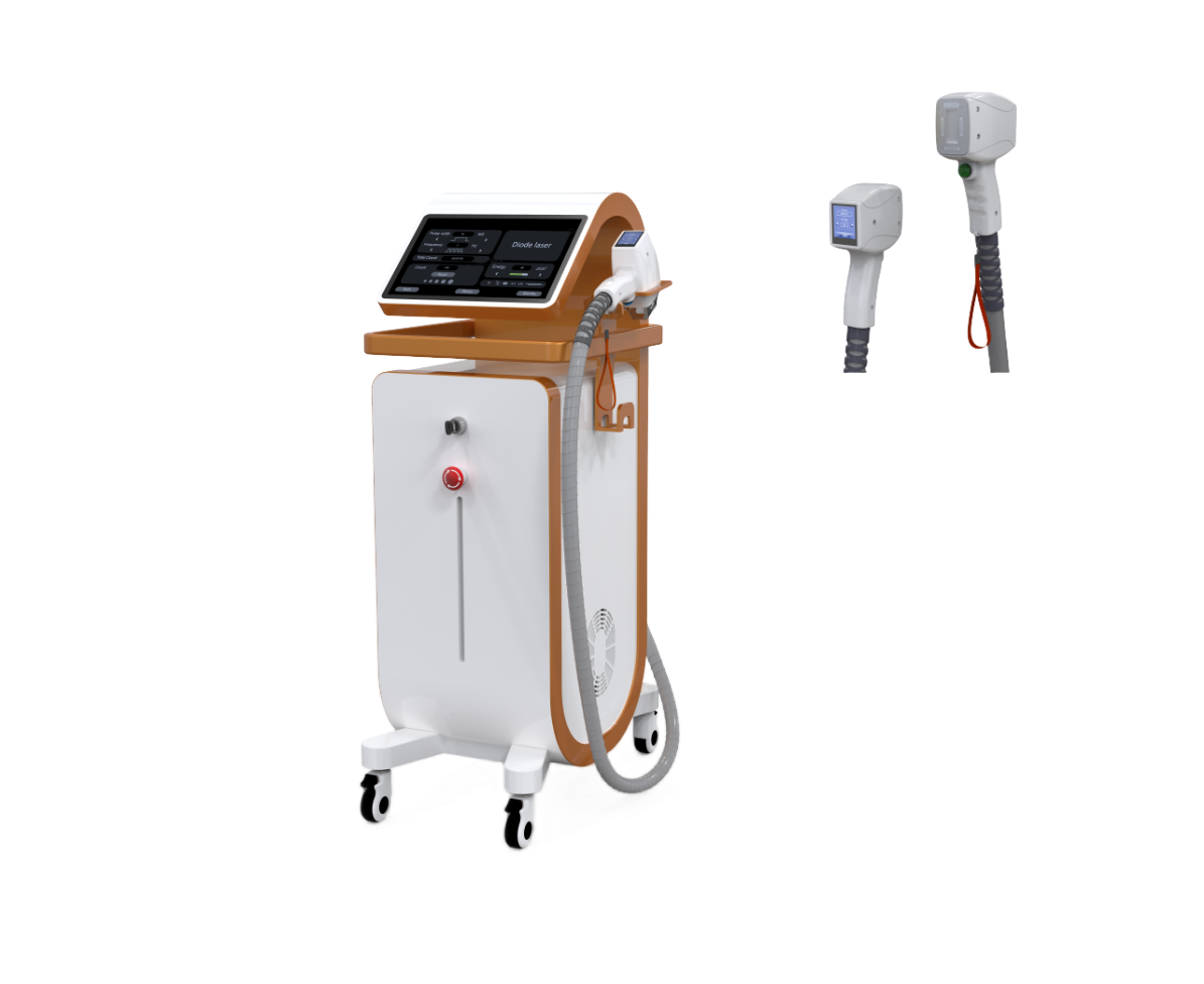 Diode laser system housing and handpieces from catalog page 1