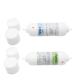 Dual-stage A+B water filtration cartridges